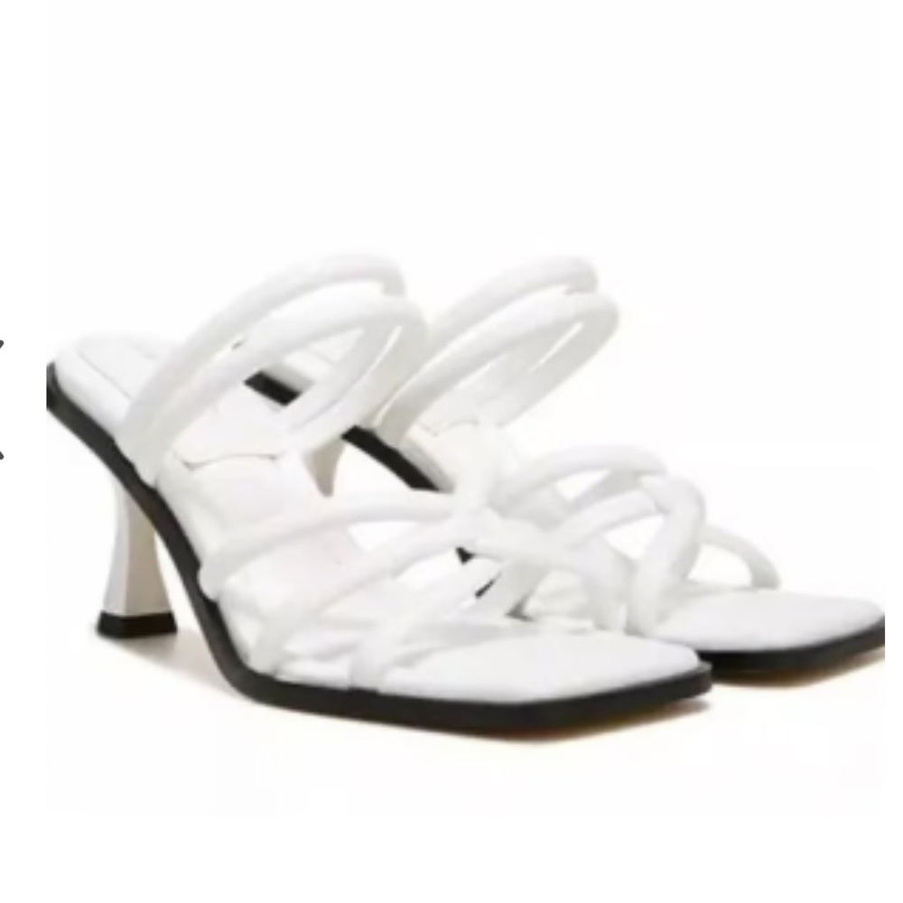 Circus by Sam Edelman White Padded Strappy Square-Toe Heels
